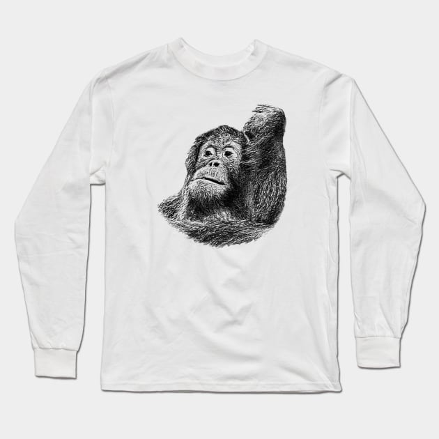 Orangutan Long Sleeve T-Shirt by Guardi